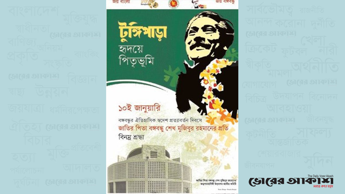 বঙ্গবন্ধুর স্বদেশ প্রত্যাবর্তন দিবস উপলক্ষে ই-পোস্টার