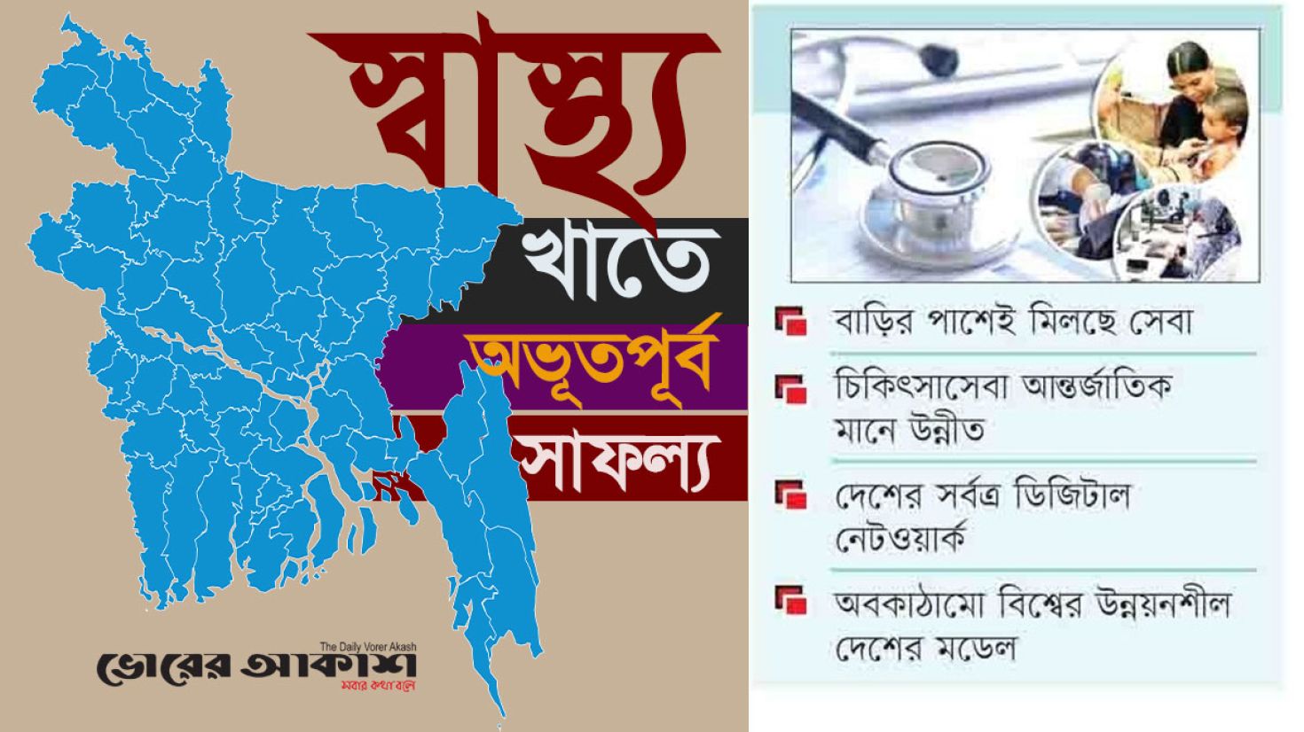 স্বাস্থ্য খাতে অভূতপূর্ব সাফল্য