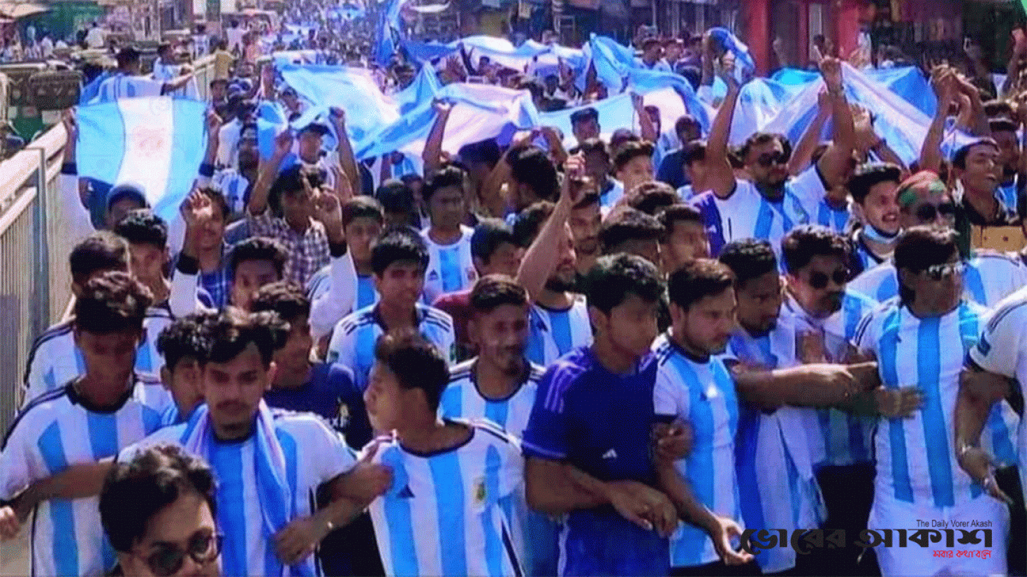 ব্রাহ্মণবাড়িয়ায় আর্জেন্টিনা সমর্থকদের  শোভাযাত্রা