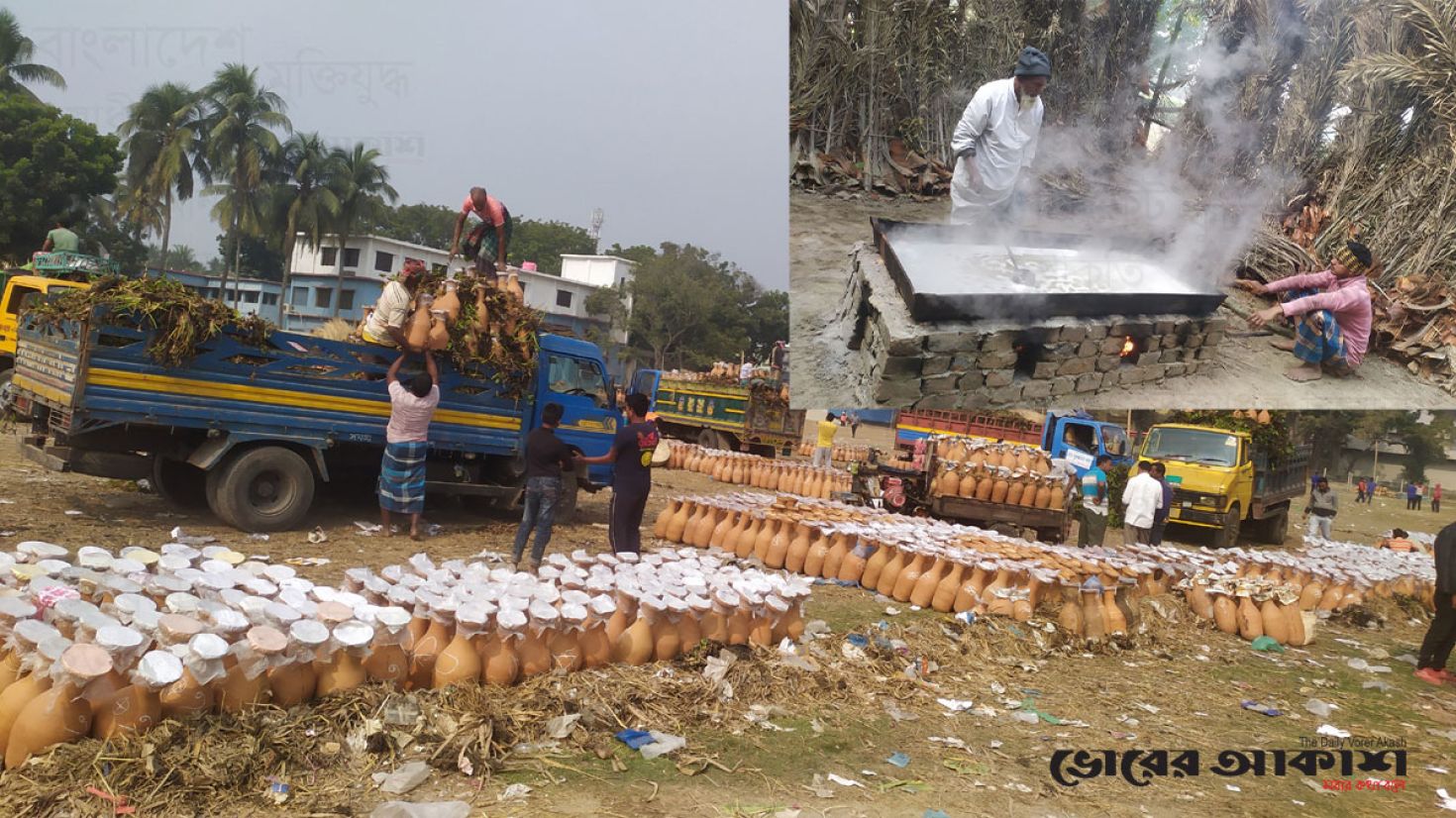 জমে উঠেছে দেশের সর্ববৃহৎ খেজুর গুড়ের হাট