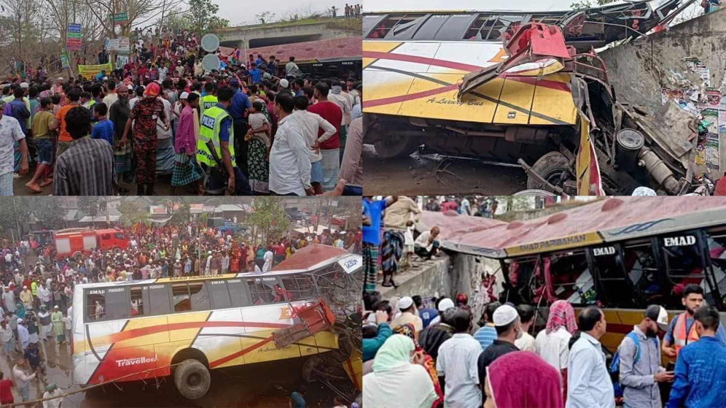 শিবচরে নিয়ন্ত্রণ হারিয়ে বাস খাদে: নিহত ১৯, আহত ৩০