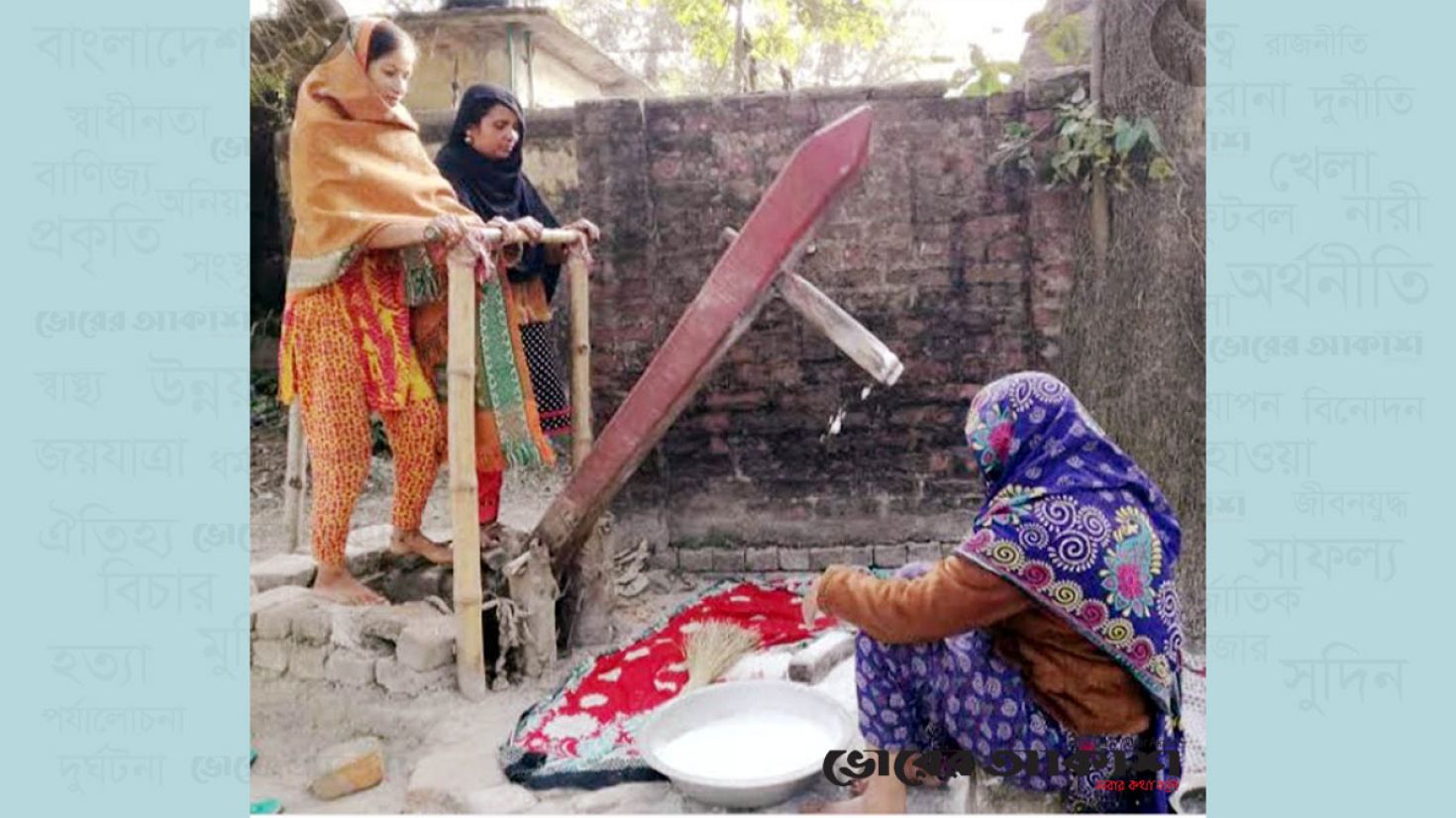 বিলীন হওয়ার পথে গ্রাম বাংলার ঐতিহ্য গাছের ঢেঁকি