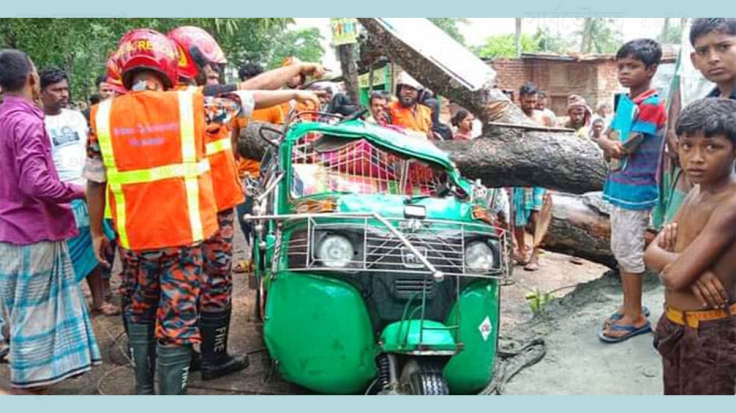 নবীনগরে ঝড়ে অটোরিকশার উপর গাছ পড়ে চালক নিহত