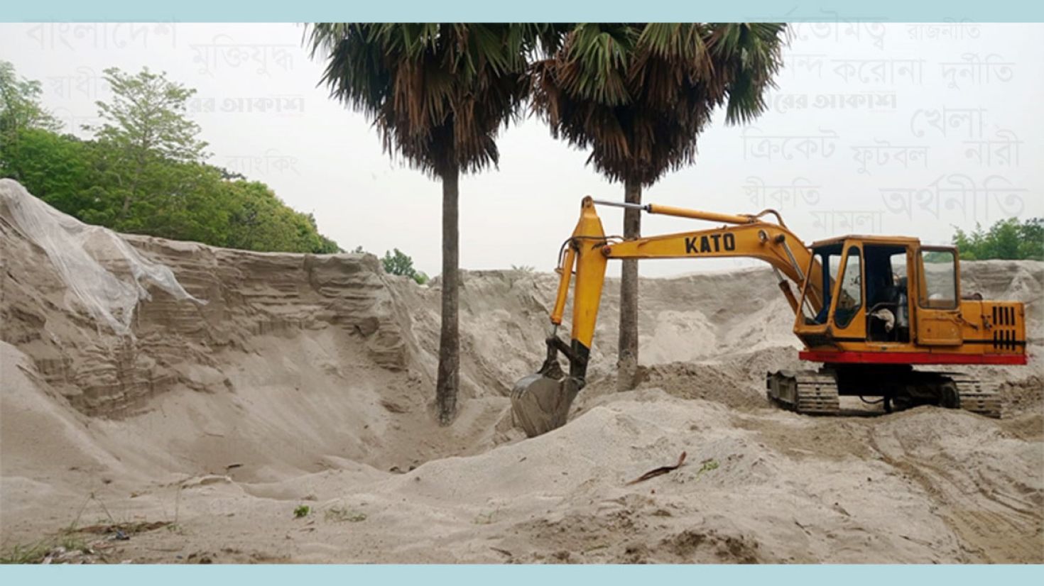 অবৈধভাবে বালু উত্তোলন করে বিক্রি, ঝুঁকিতে তীর রক্ষা বাঁধ