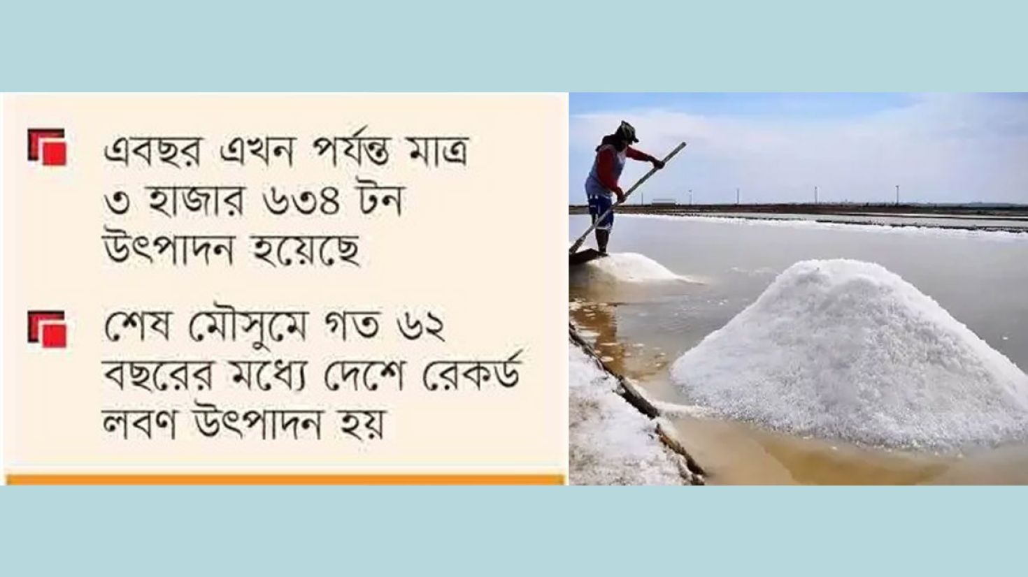 এবার ঘূর্ণিঝড়ে বিলম্বিত হচ্ছে লবণ উৎপাদন