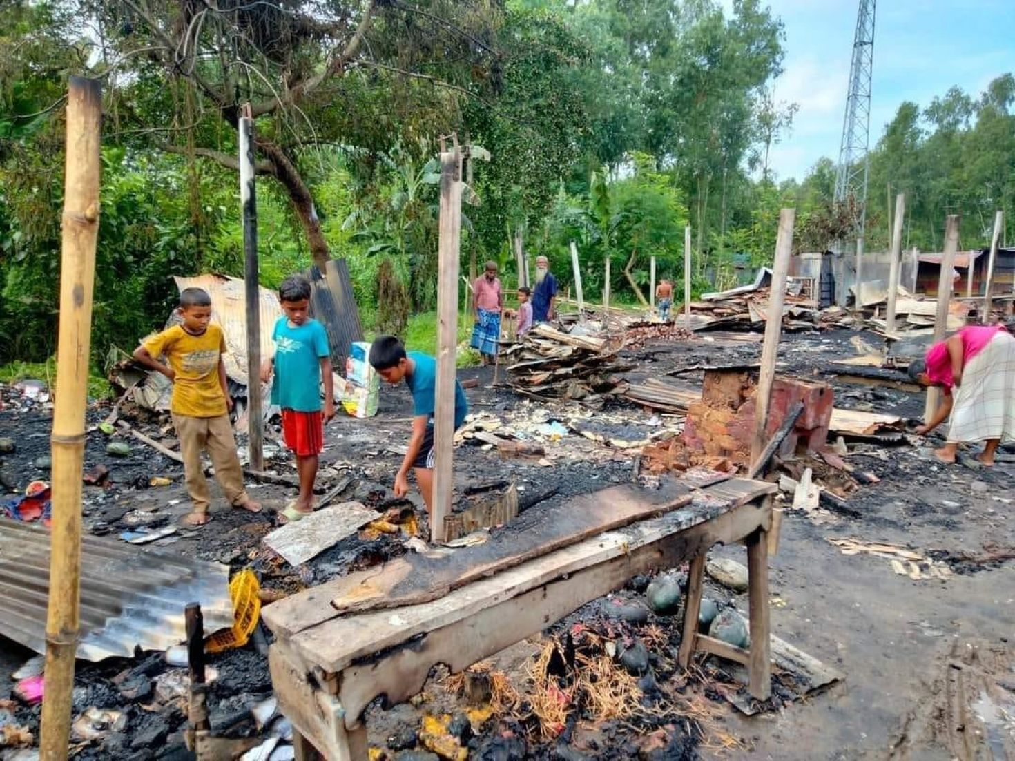 গাইবান্ধায় অগ্নিকান্ডের ঘটনায় প্রায় অর্ধকোটি টাকার ক্ষতিসাধন