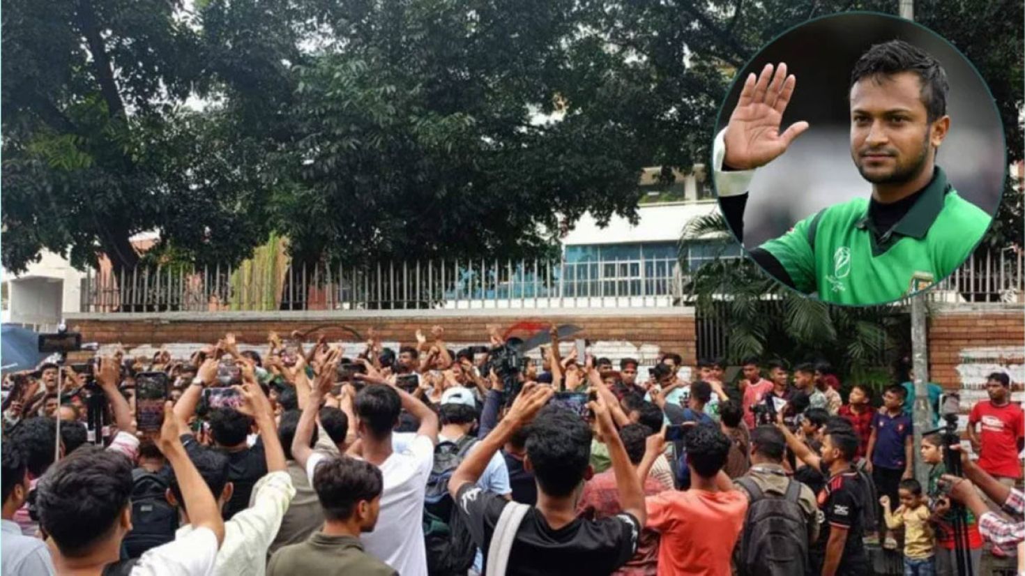 সাকিবকে খেলানোর দাবিতে শেরেবাংলার সামনে ভক্তদের জনস্রোত