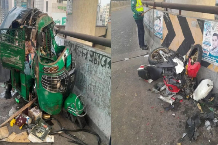 ফ্লাইওভারে সিএনজি-মোটরসাইকেলের সংঘর্ষ, নিহত ২